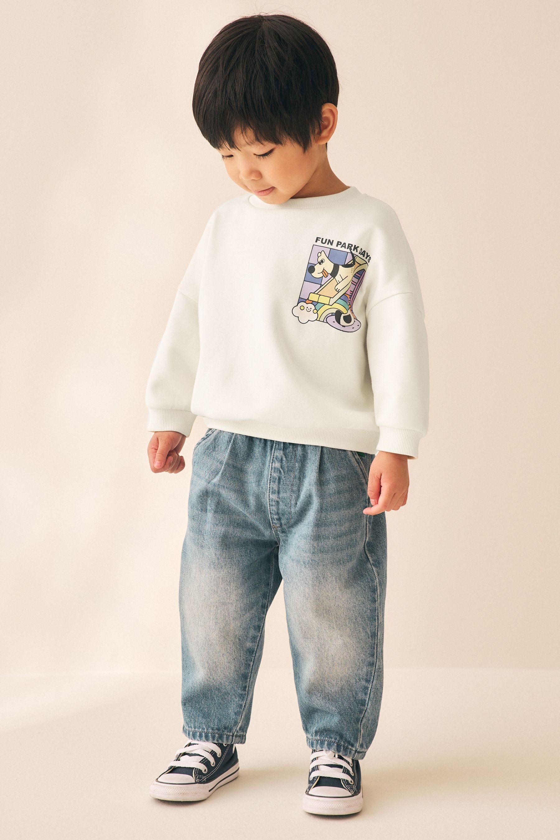 Next Sweater Sweatshirt mit Rundhalsausschnitt und Print (1-tlg)