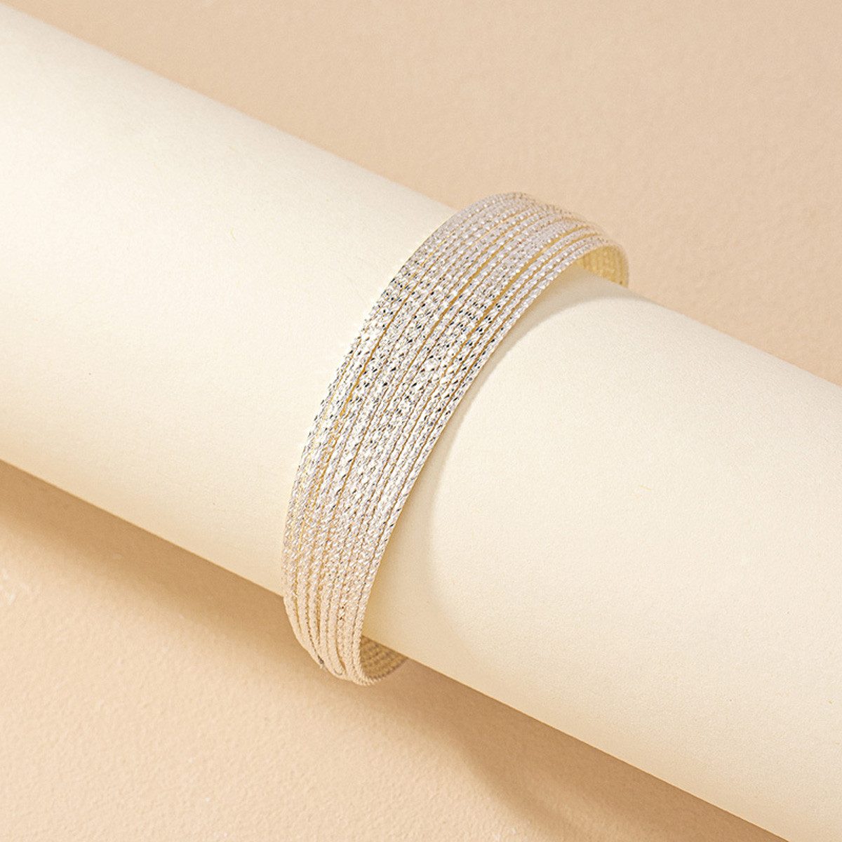 KARMA Armreif silber gold Armschmuck Damen Armband Armschmuck Damenarmreif (Armband Reif), modern Damenarmschmuck Armband Metallarmband