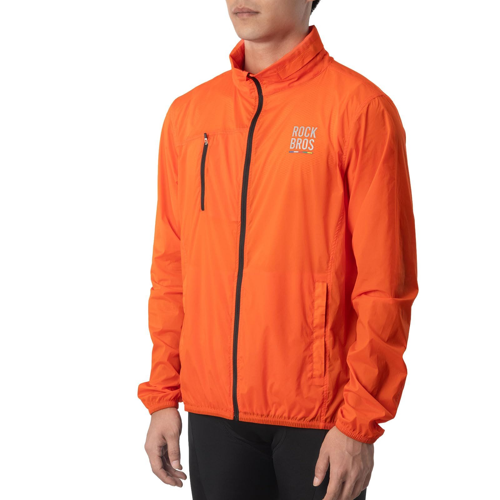 ROCKBROS Fahrradjacke Road-to-Sky Windjacke, lange Radjacke für Radfahren atmungsaktiv Reflektierende Logos