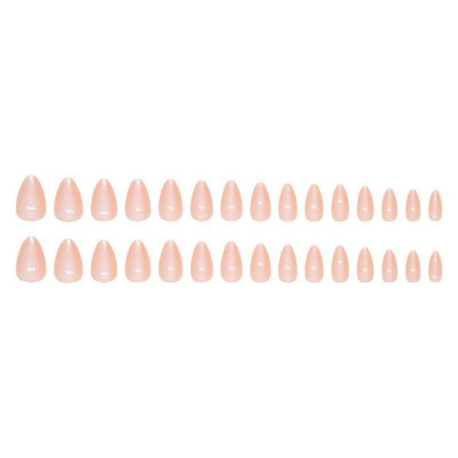 LuxusKollektion Kunstfingernägel 24 Gradient Pink Nägel zum Aufkleben Kurz Mandel Press on Nails Oval – Bild 4 von 5