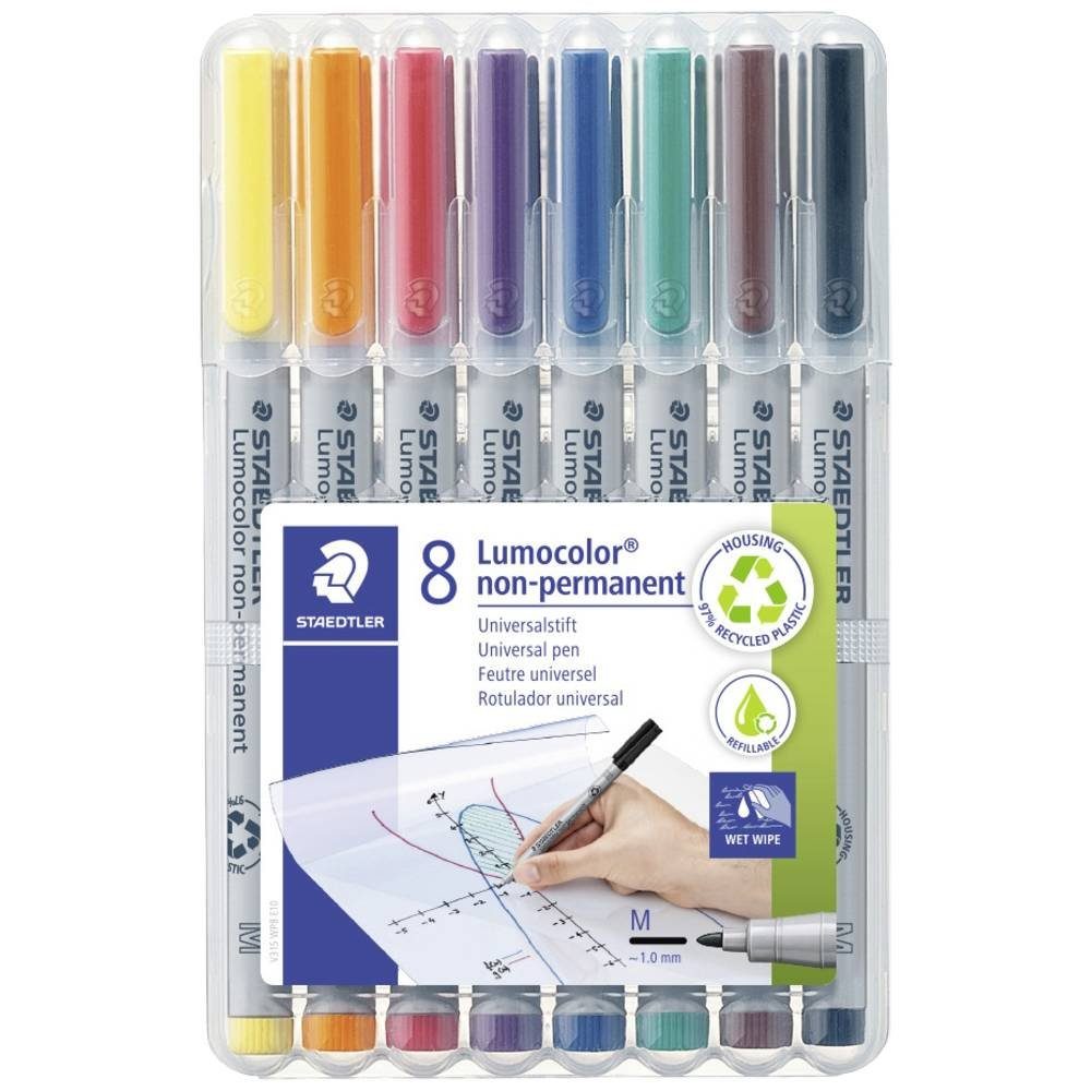 STAEDTLER Folienstift Lumocolor non-permanent 8er Etui/ sortiert Inh.8