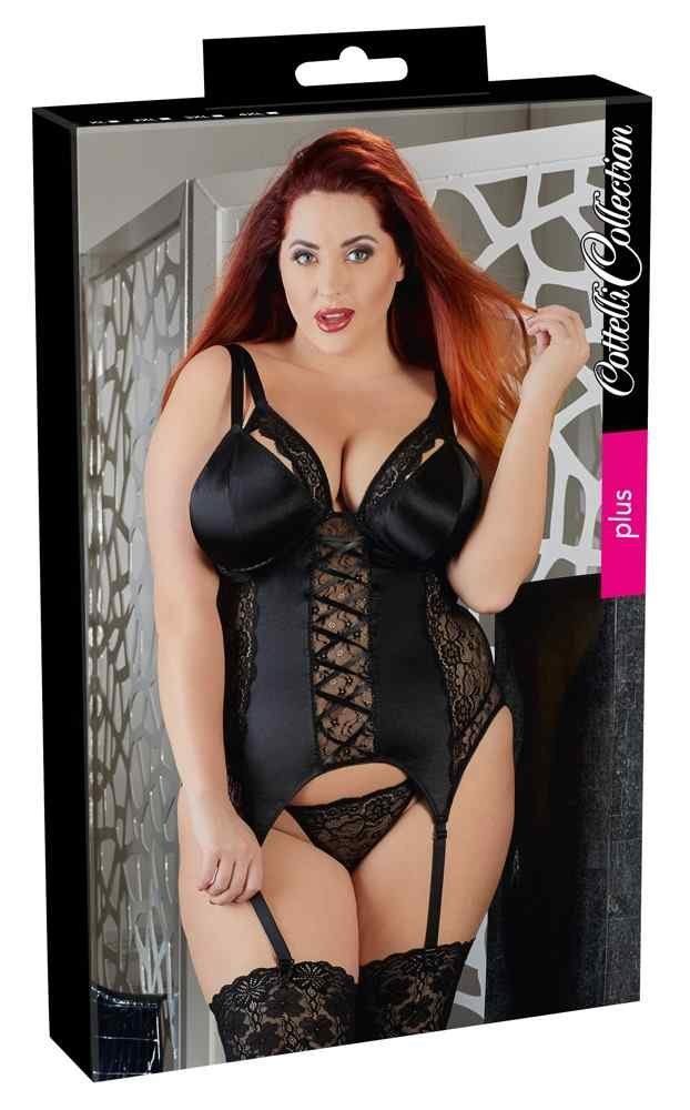 Cottelli Collection Corsage Strapshemd schwarz XL günstig online kaufen