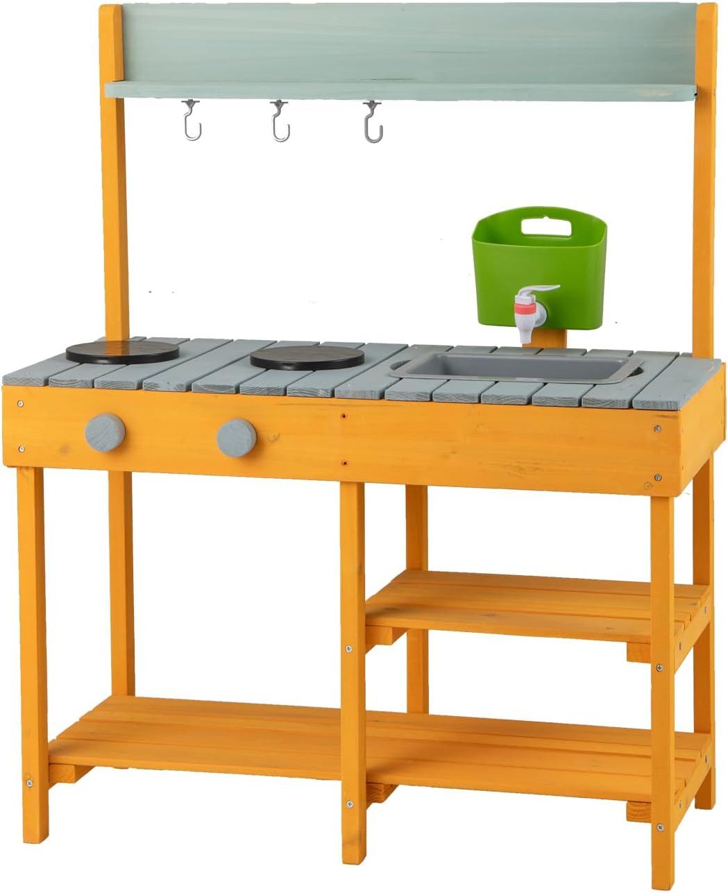 COSTWAY Outdoor-Spielküche Kinderküche Holz, mit Stauraum, günstig online kaufen