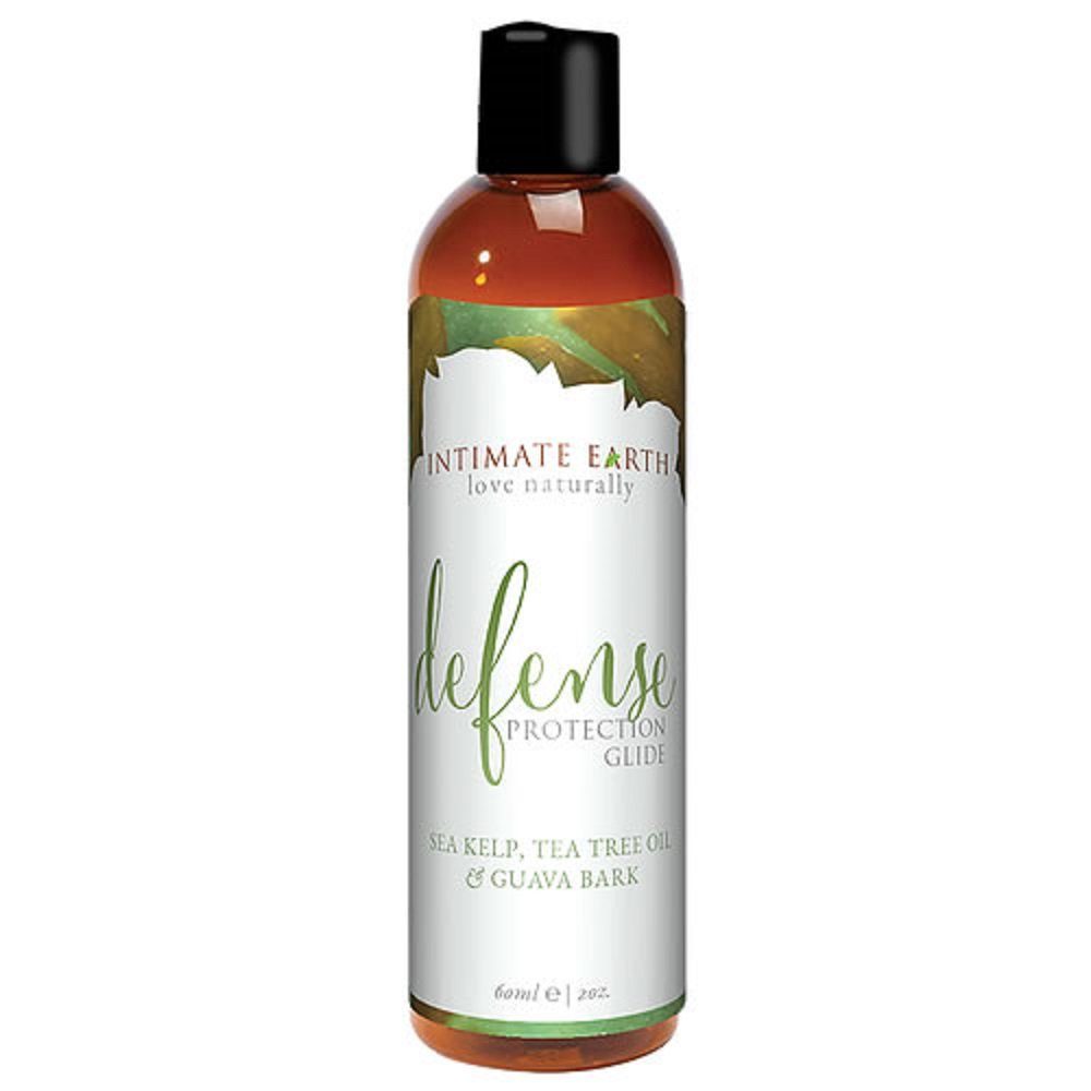 Intimate Earth Gleitgel Defense (mit Guavenrinde und Algen-Extrakt), Flasche mit 60ml, 1-tlg., veganes und biologisches Gleitgel - anti-bakteriell