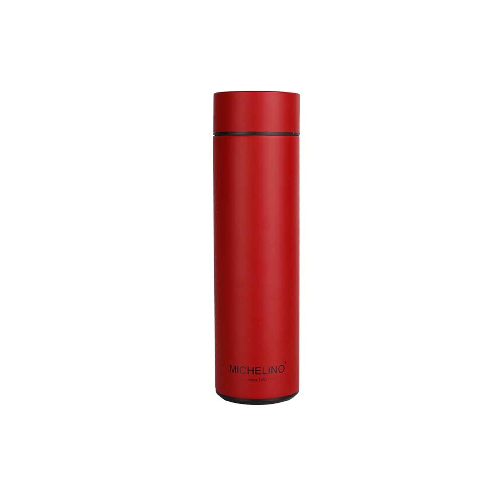 Michelino Isolierflasche Isolierflasche Kaffeekanne mit 0,5 Liter Rot Temperaturanzeige, Teekanne