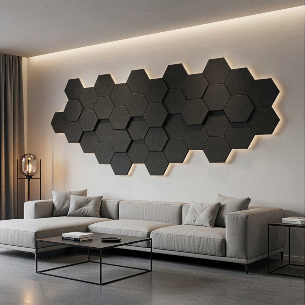 HOME DELUXE Akustikplatte Hexagon selbstklebend SILENT, (20-St) günstig online kaufen
