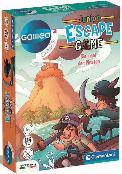 Clementoni® Spiel, Detektivspiel Galileo, Escape Game Junior Die Insel der Piraten, Made in Europe; FSC® - schützt Wald - weltweit