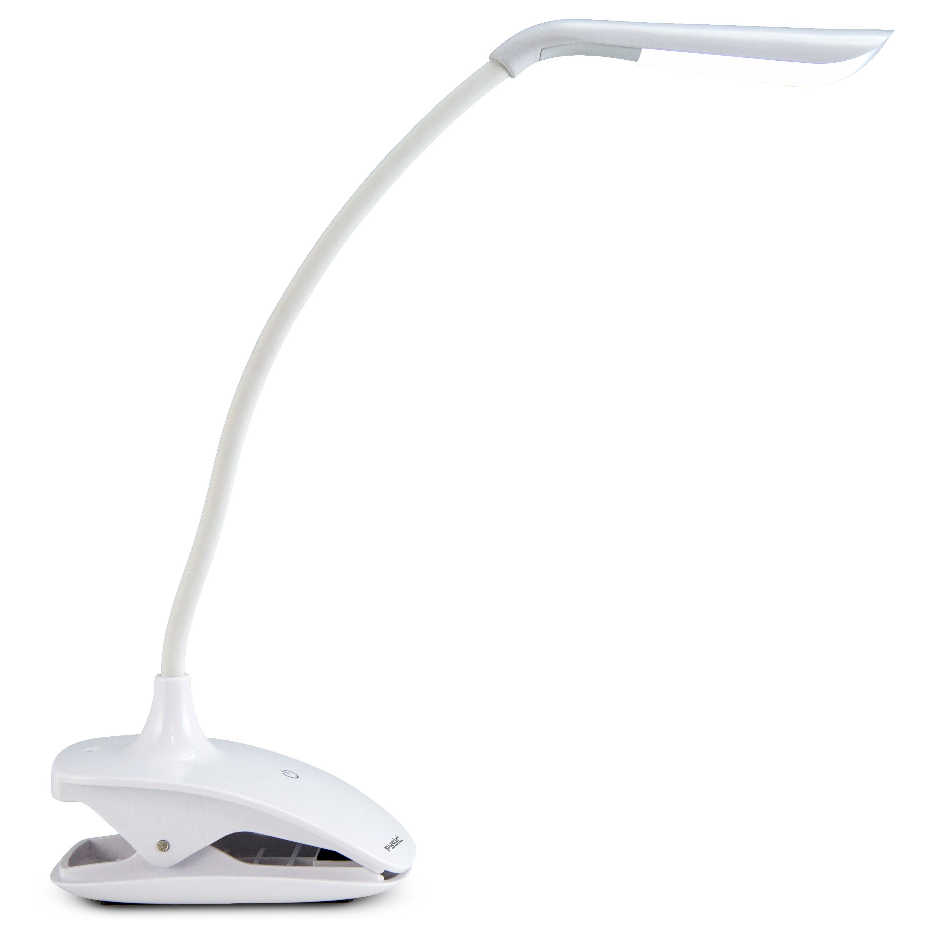 Fysic LED Schreibtischlampe FL-11, LED, Naturweiss, Wiederaufladbar, kabellos, Klemme, 3 Lichtstufen, flexibler Hals