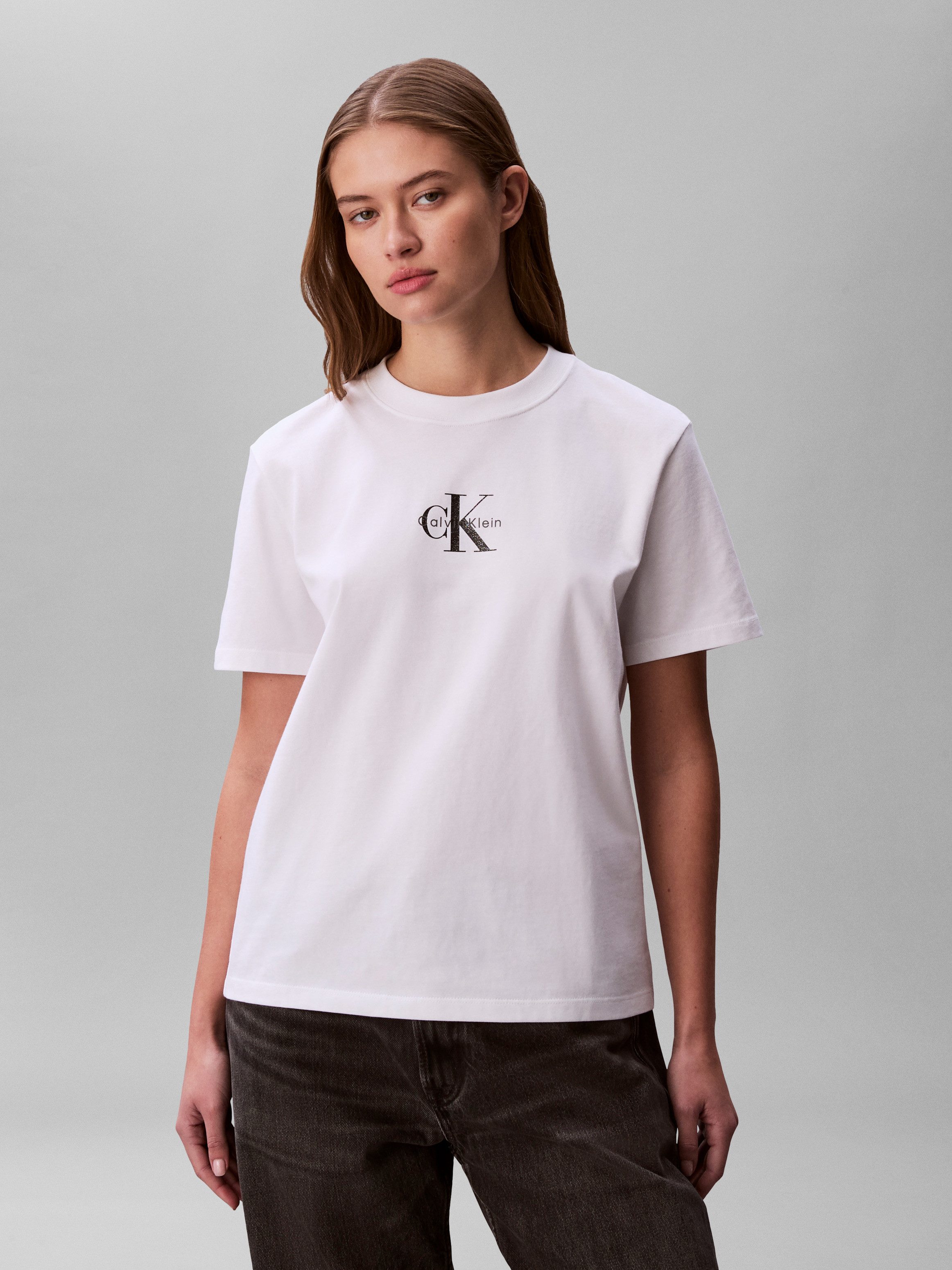 Calvin Klein Jeans Kurzarmshirt SS 20s CLASSIC LOGO TEE Mit Glitzer-Logo