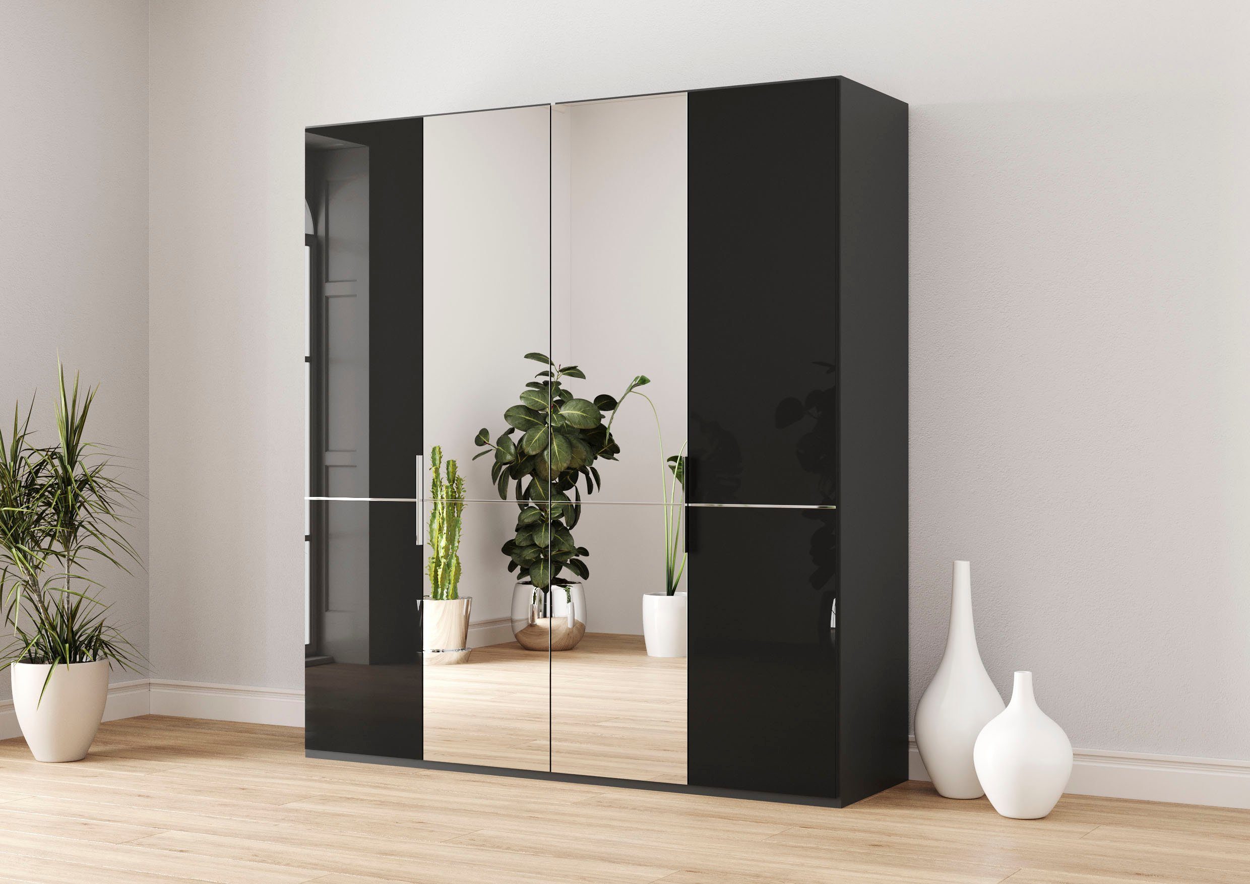 Musterring Kleiderschrank Imola W inkl. Einlegeböden und Kleiderstangen, mit Glas- und Spiegeltüren