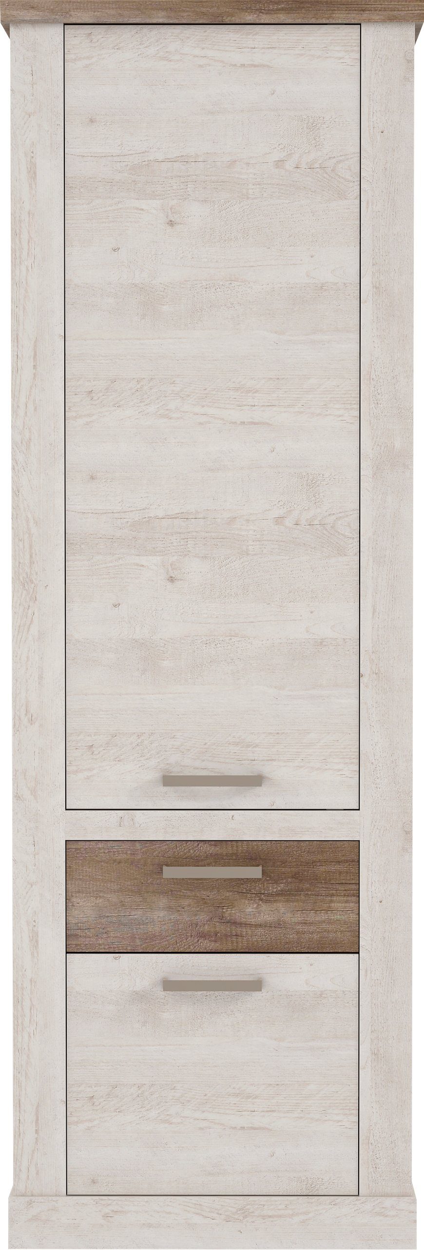 FORTE Mehrzweckschrank Duro Höhe 212 cm, Bücherregal mit Türen und Schublade, im Landhausstil