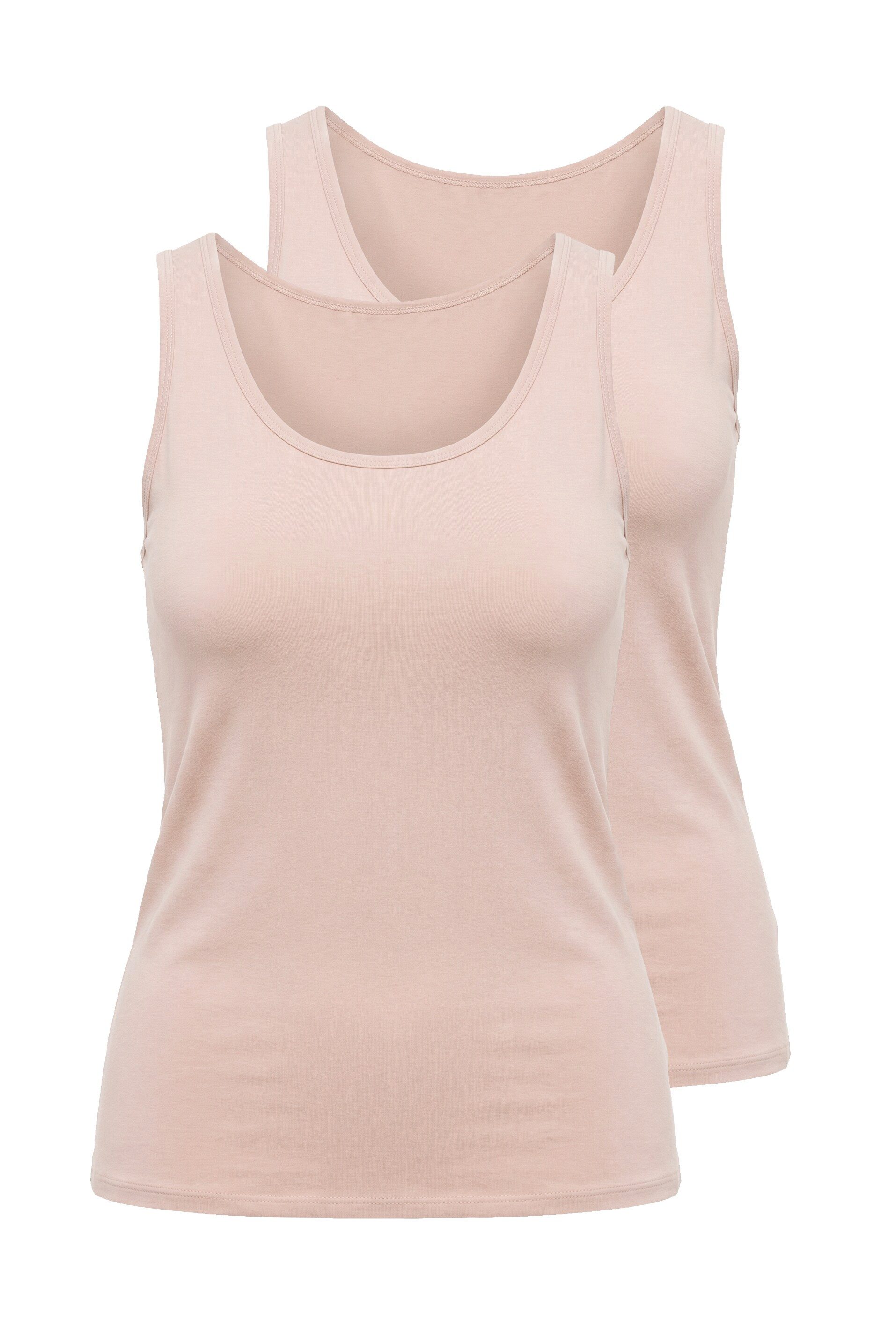 Ulla Popken Unterhemd Tanktops 2er-Pack Rundhalsausschnitt ärmellos
