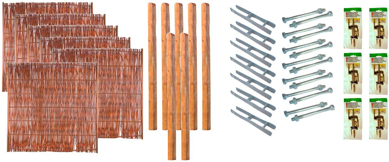 Tetzner & Jentzsch Weidenzaun Fontana 4, (Set), 6 Elemente, LxH: 1143x180 cm