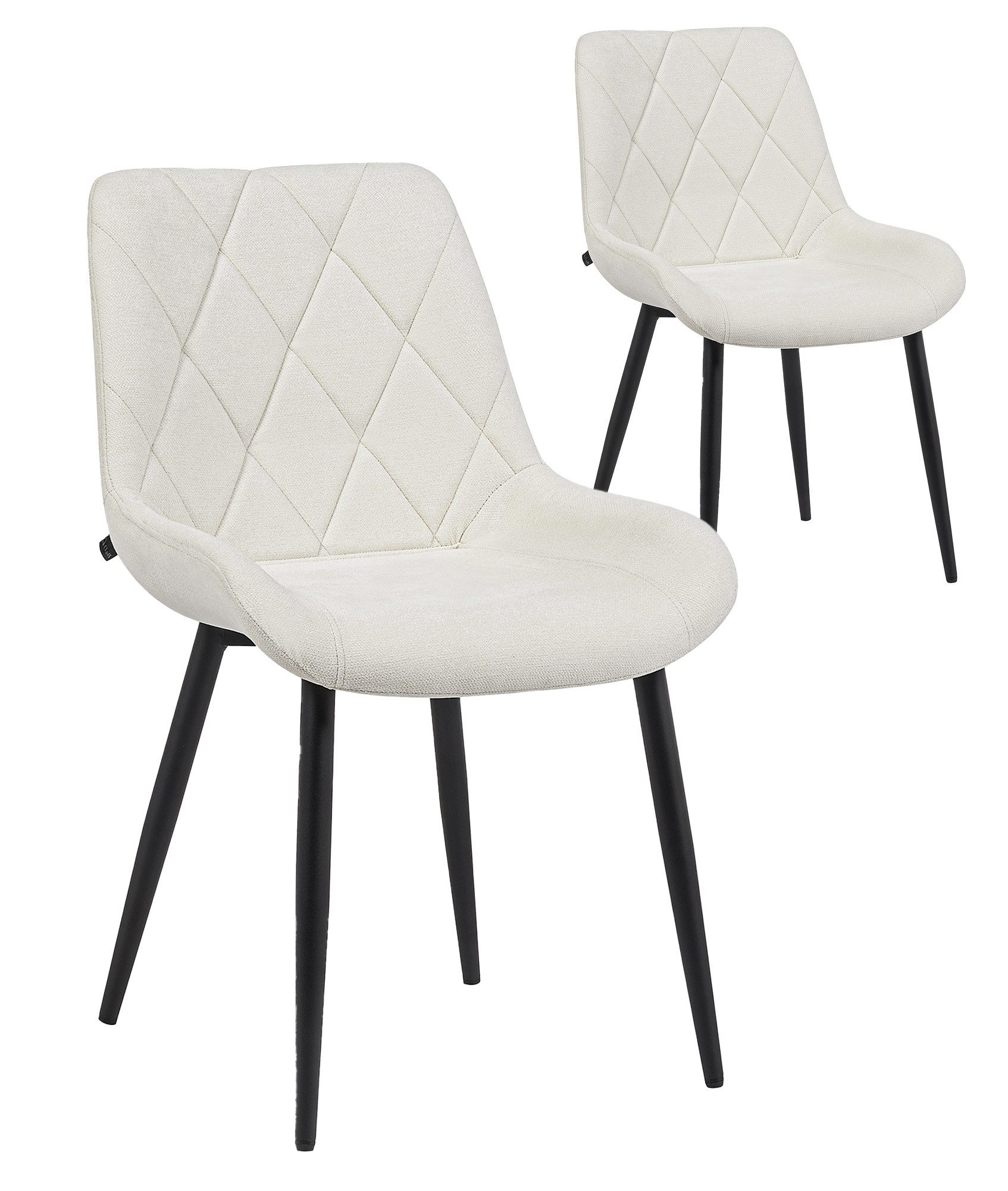 B&D home 4-Fußstuhl TANIA (Set, 2 St), gepolstert, Stuhlbeine aus Metall oder Massivholz wählbar
