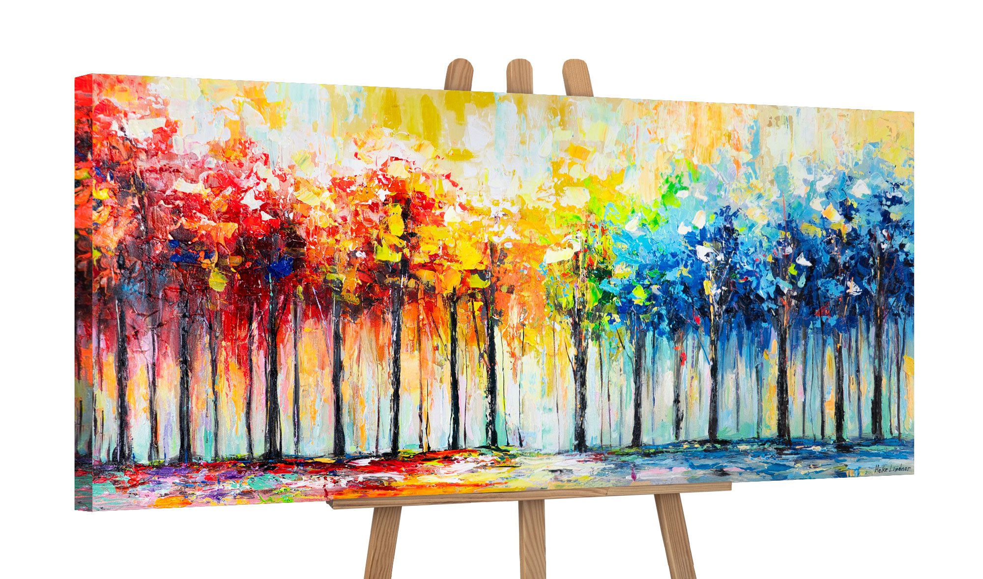 YS-Art Gemälde Leinwandbild, Wald, Ruhe, Entspannung, günstig online kaufen