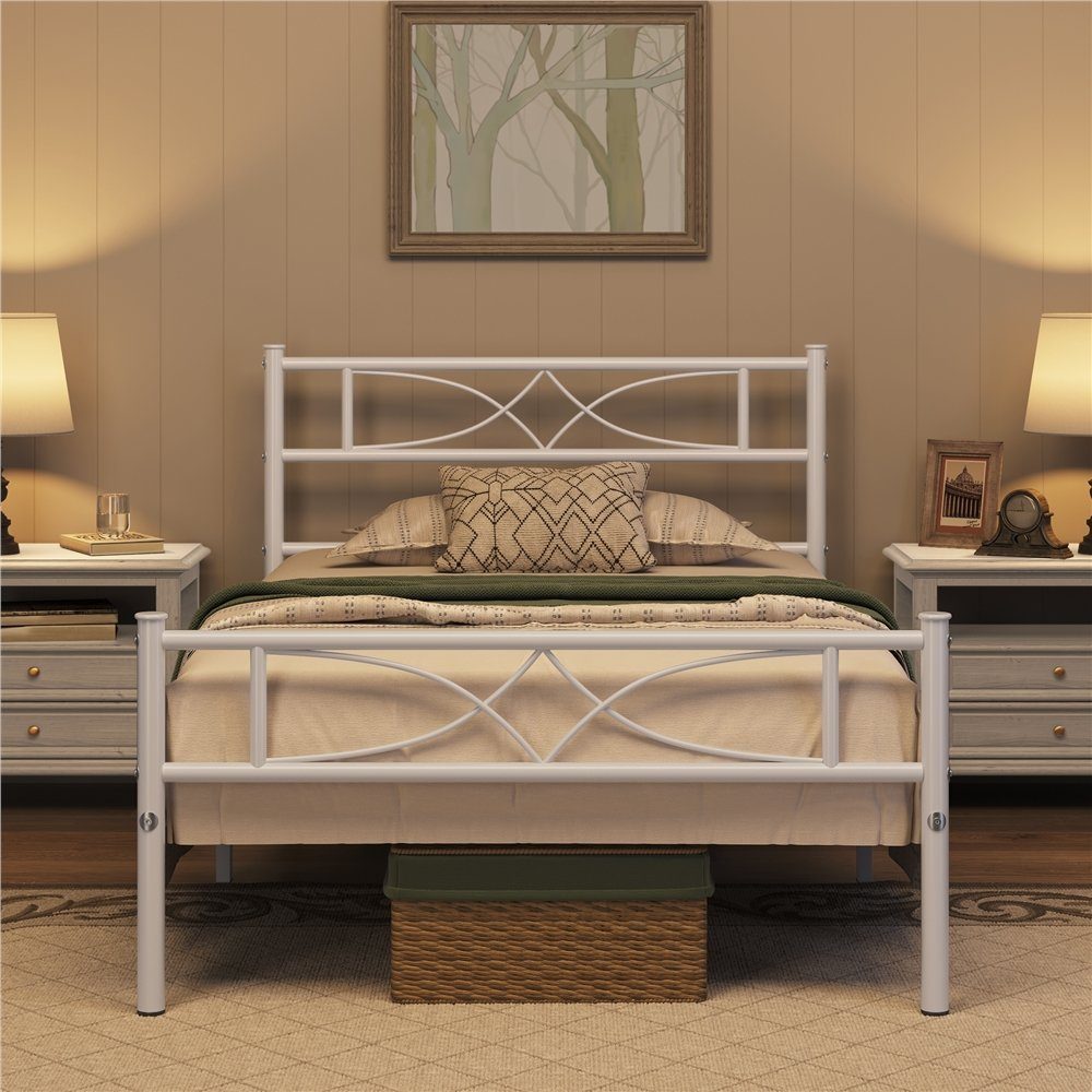 Yaheetech Metallbett Bettgestell, Bettrahmen mit Kopfteil Gästebett mit Lat günstig online kaufen