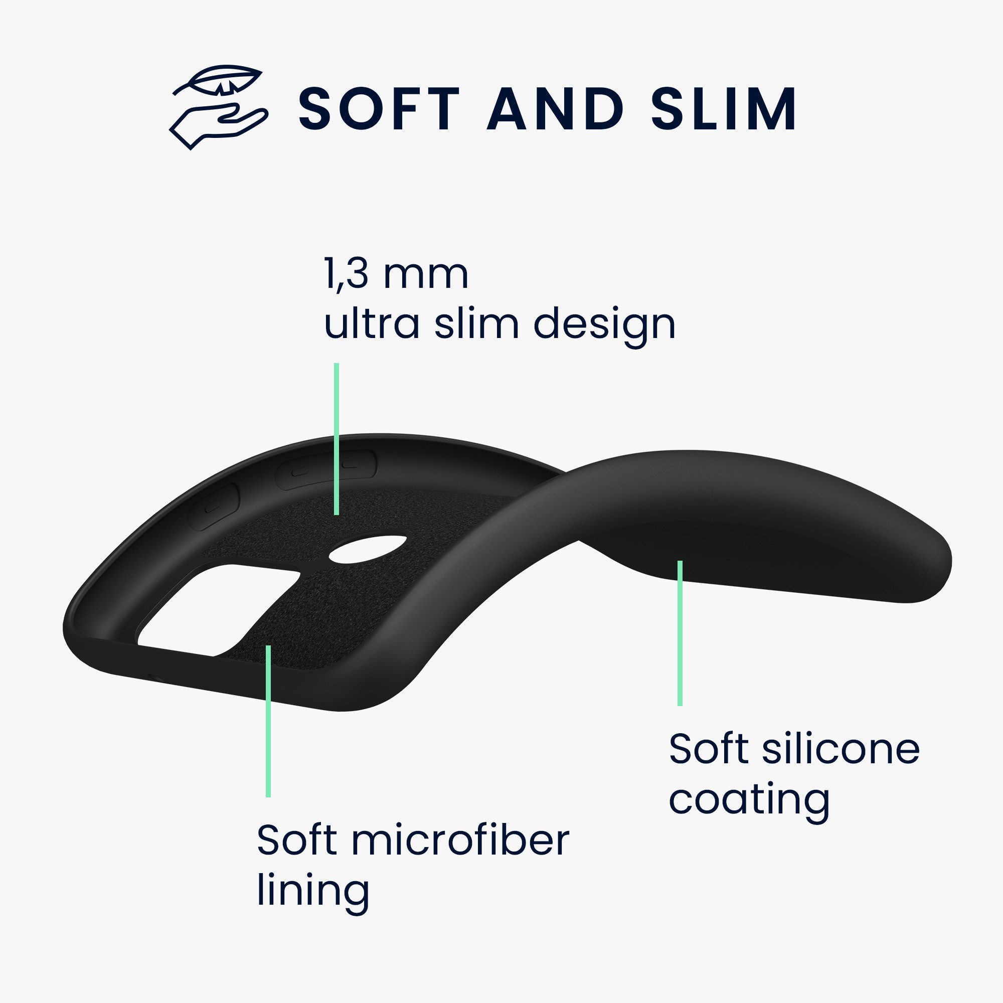 kwmobile Handyhülle Slim Case für Google Pixel 5, Hülle Silikon Handy - Handyhülle gummiert