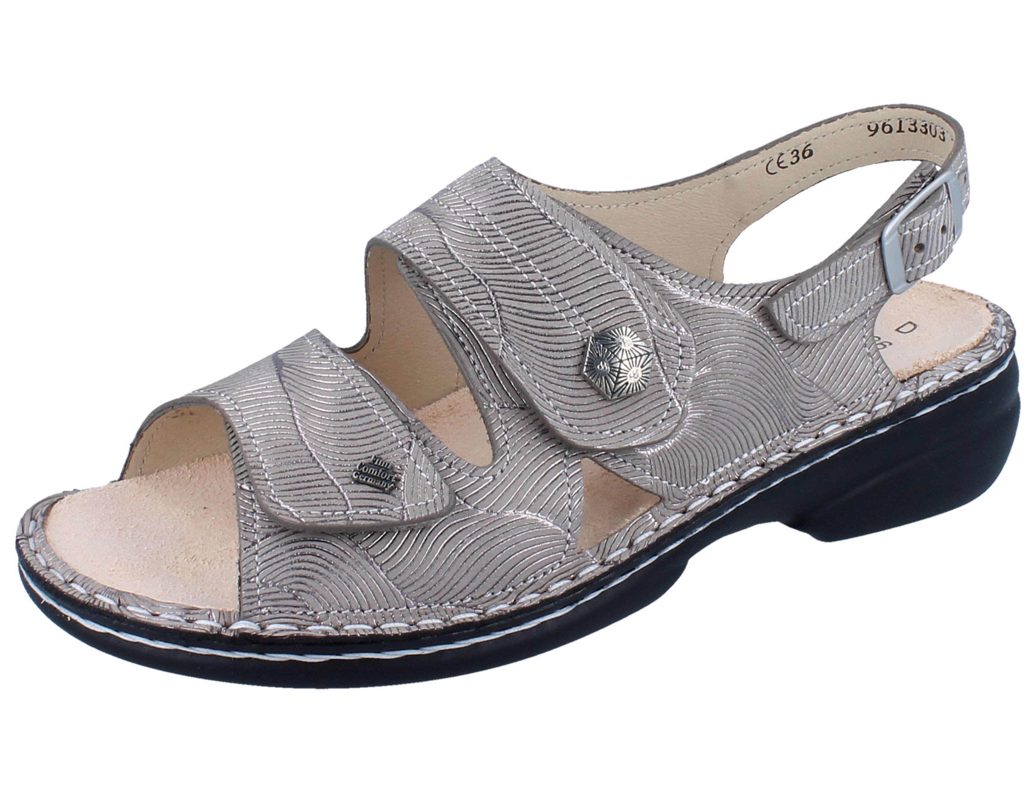 FINN COMFORT Milos Damen Sandale beige Leder - Größe: 37 Sandale
