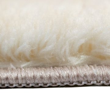 Hochflor-Teppich Rechteckiger Designer Teppich – abgerundeten Ecken – beige, Teppich-Traum, rechteckig, Höhe: 16 mm