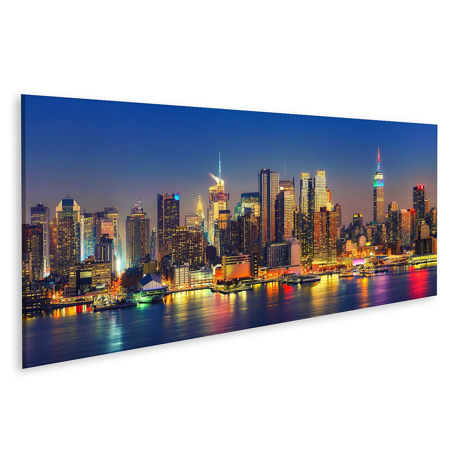 Leinwandbild Bild auf Leinwand Blick Auf Manhattan In Der Nacht New York Usa Wandb