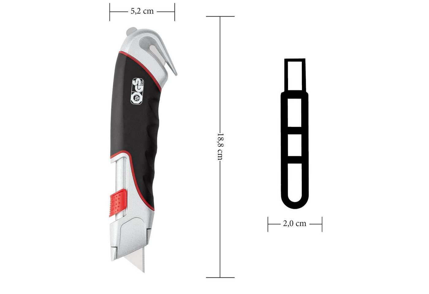 Thumbnail - WEDO Cutter, (Packung, 12 St., Cutter inkl. Trapezklinge & Rundklinge), Cuttermesser Safety Super 78855 19 mm Trapezklin...