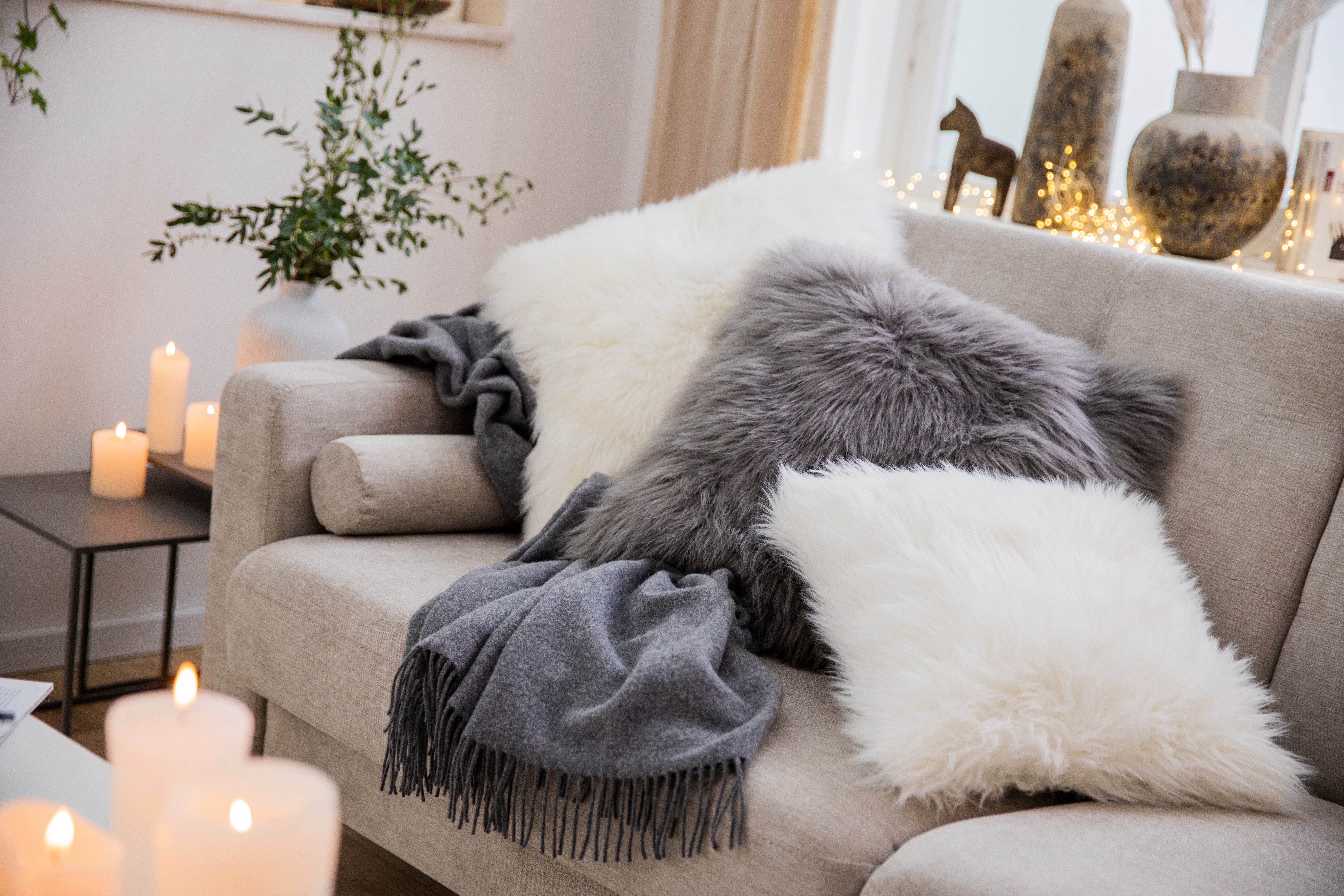 Biederlack Plaid "Soft Impression im Doubleface-Look" Wolle-Kaschmir-Mix günstig online kaufen