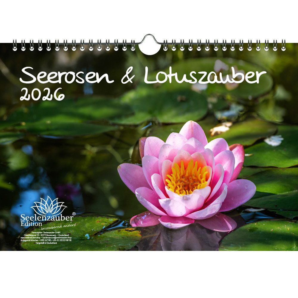 Seelenzauber Wandkalender Seerosen und Lotuszauber DIN A4 Kalender für 2026 Blumen und Blüten
