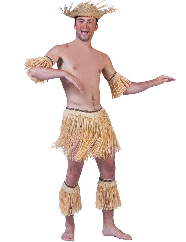 Das Kostümland Kostüm Hawaii Kostüm Set Natur 5-tlg.