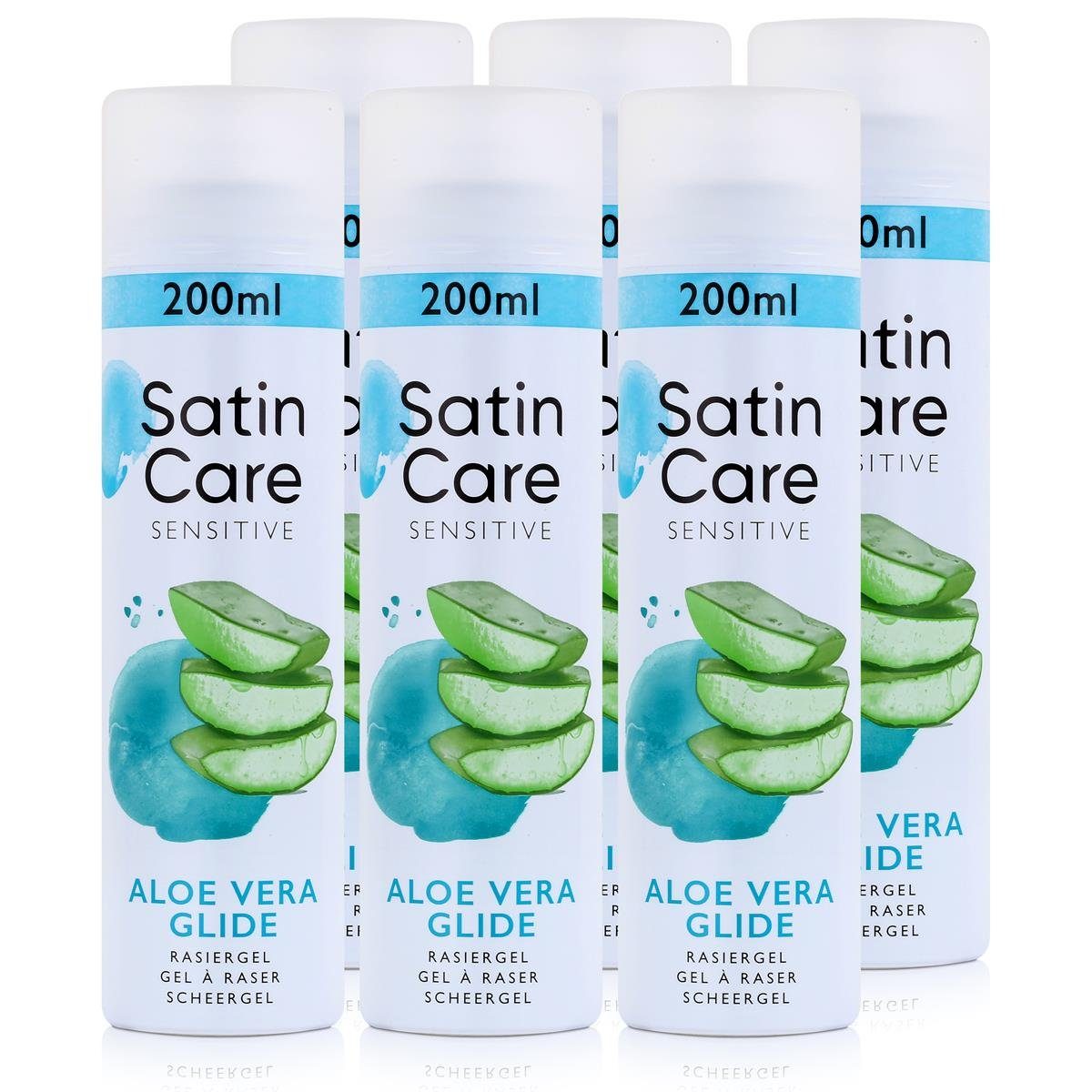 Gillette After-Shave Gillette for Women Satin Care Gel empfindliche Haut 200 ml (6er Pack)
