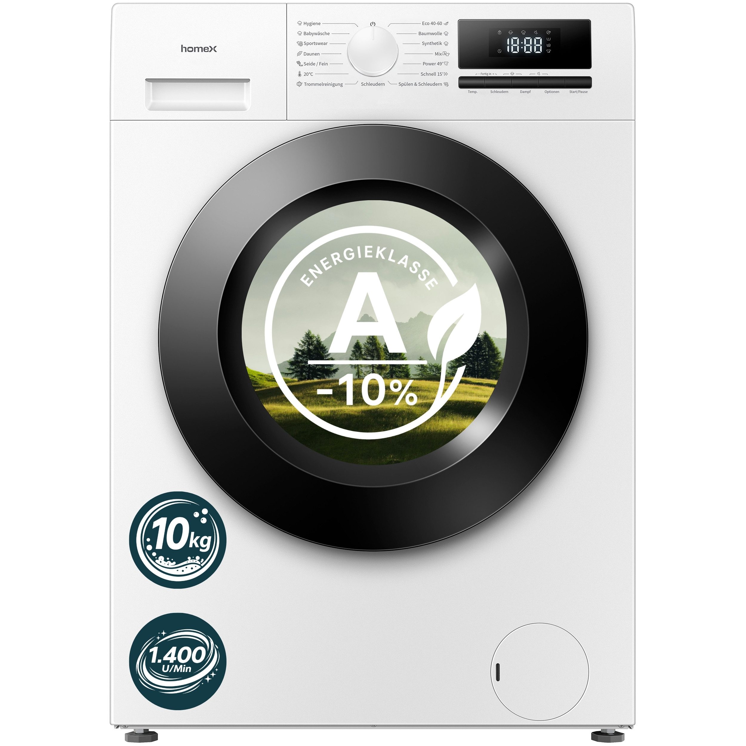 homeX Waschmaschine WF1014H1A-W