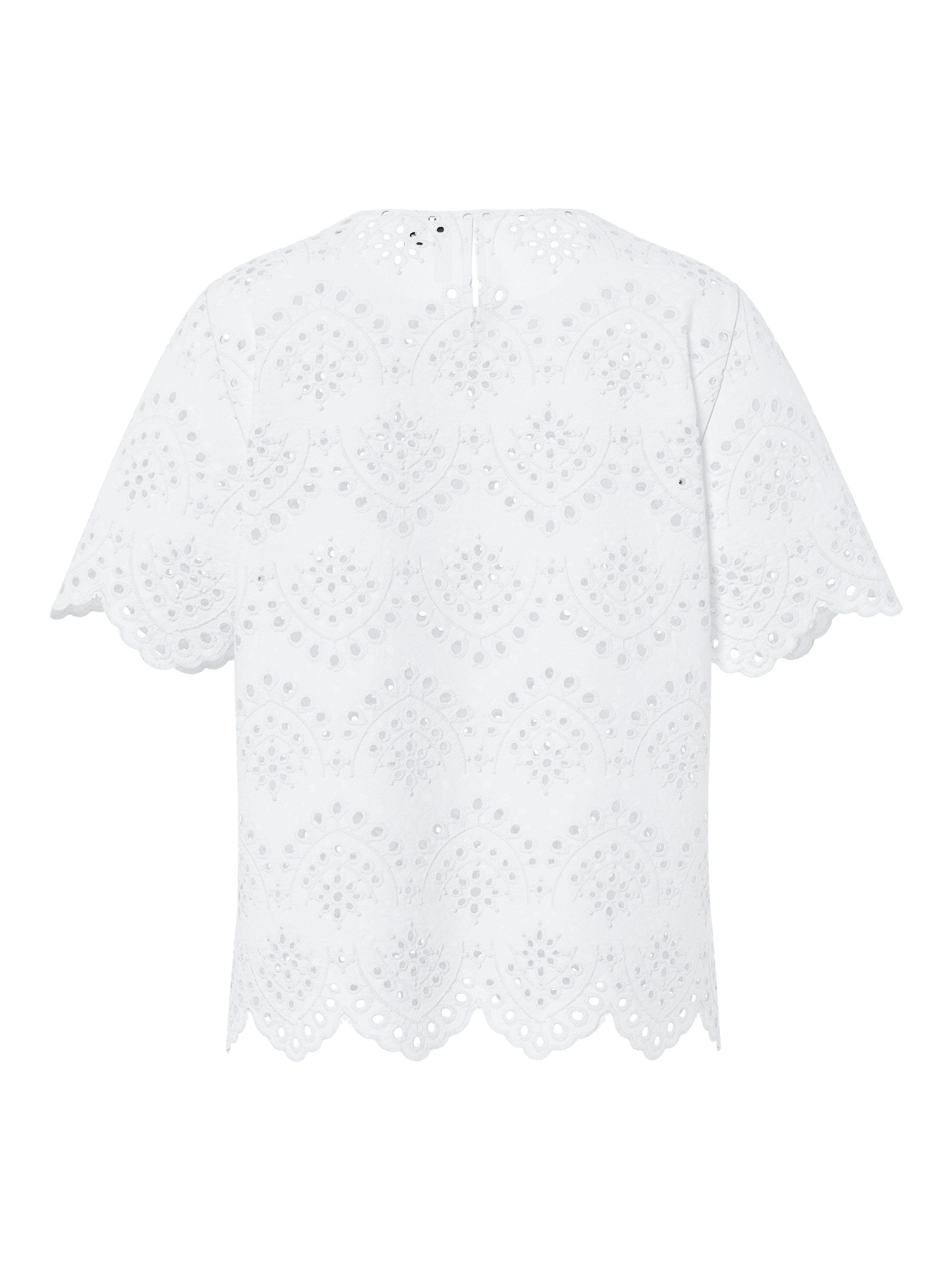 pieces Shirttop PCVILDE SS TOP WVN NOOS mit Allover-Lochstickerei günstig online kaufen