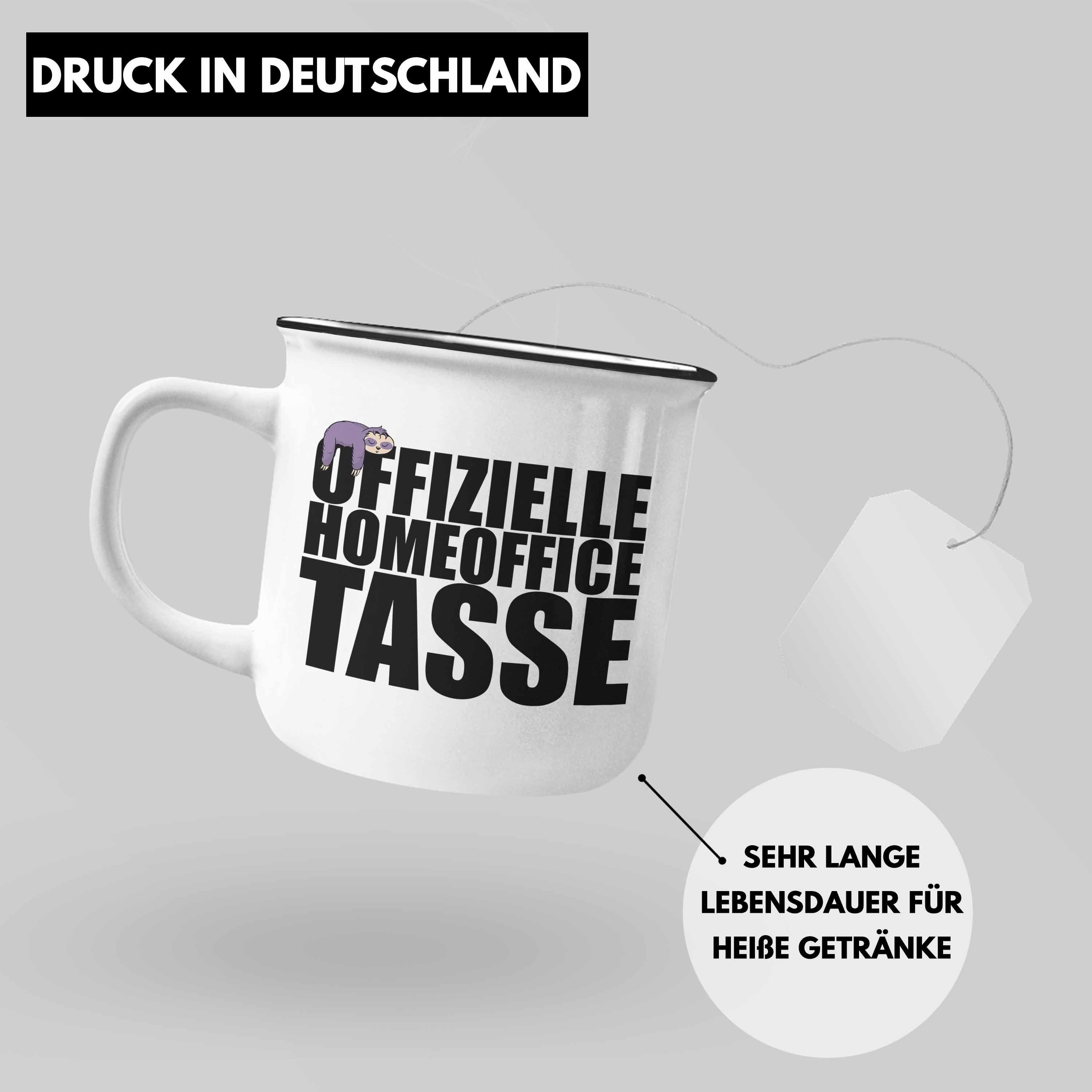 Geschenk Spruch Tasse Beidseitig Faultier Männer, Emaille Thermotasse Offizielle Home Homeoffice KaffeEmaille Lustig Silber Trendation Tasse Trendation Bedruckt Office - -