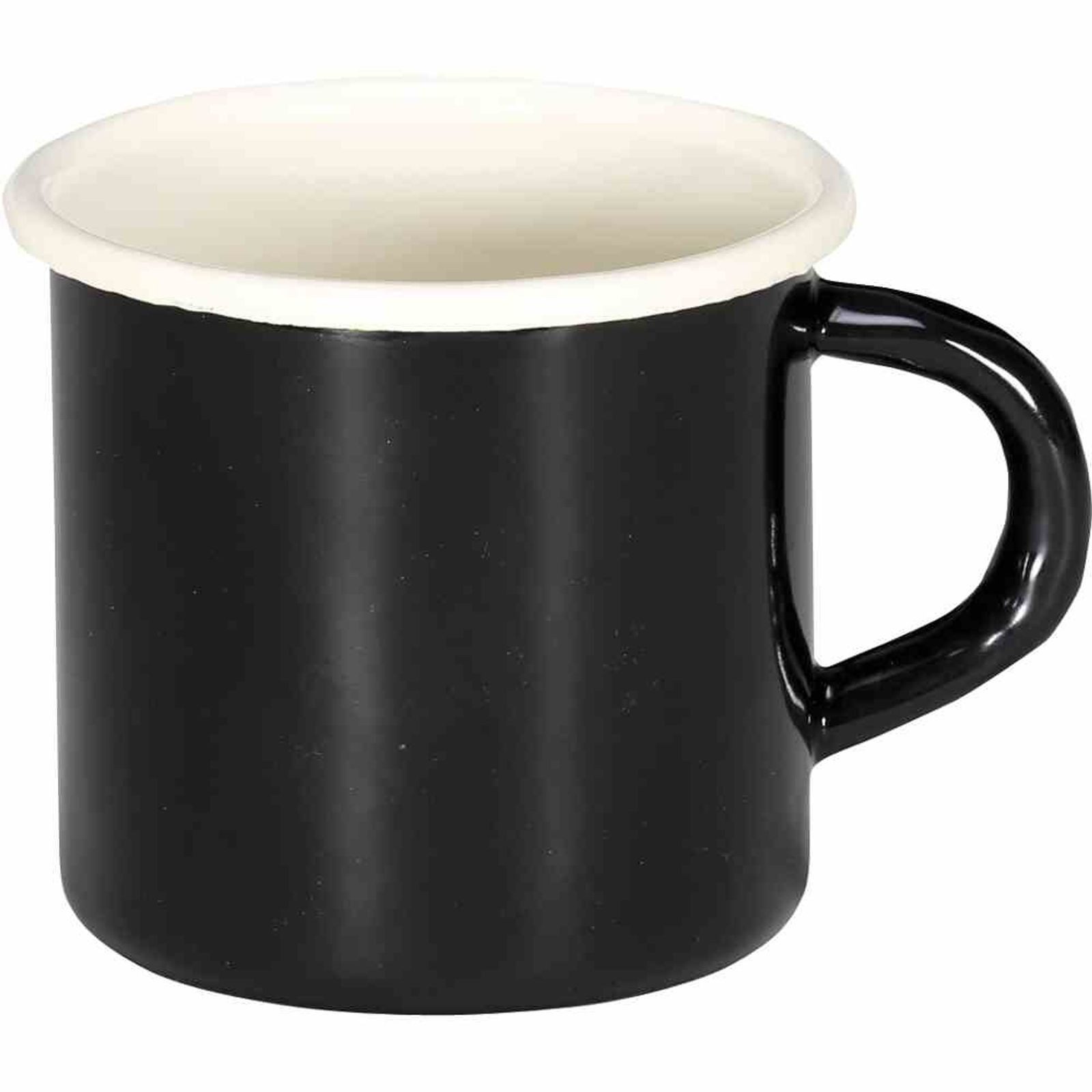 Karl Krüger Tasse Becher "Triest" 8 cm Emaille weiß, Emaille