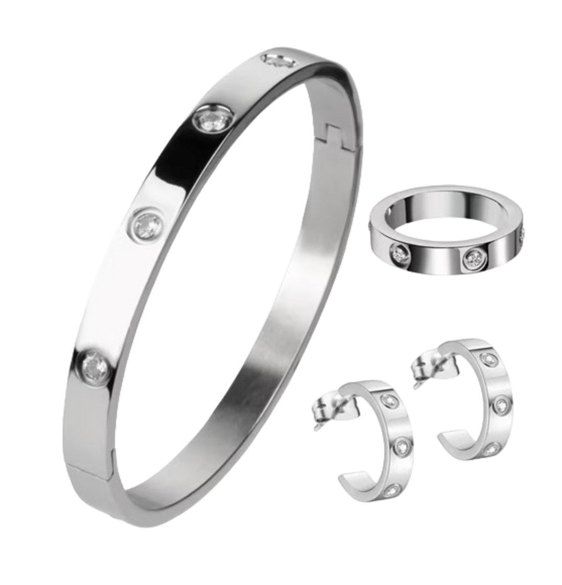 Lale Collection® Schmuckset Edelstahl Schmuckset Gold Silber Damen Zirkonia günstig online kaufen