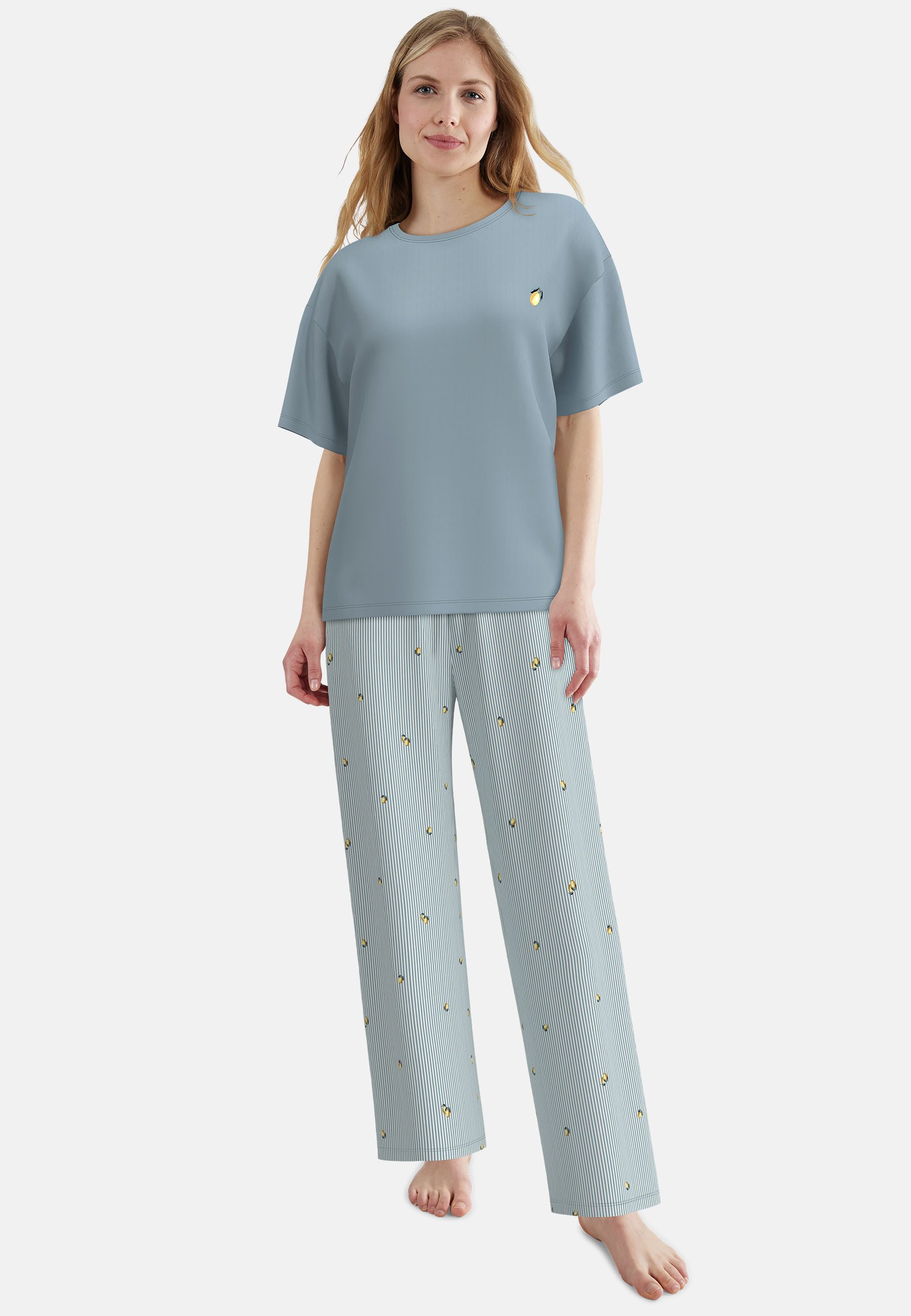 TOM TAILOR Pyjama atmungsaktiv, Viskosemix