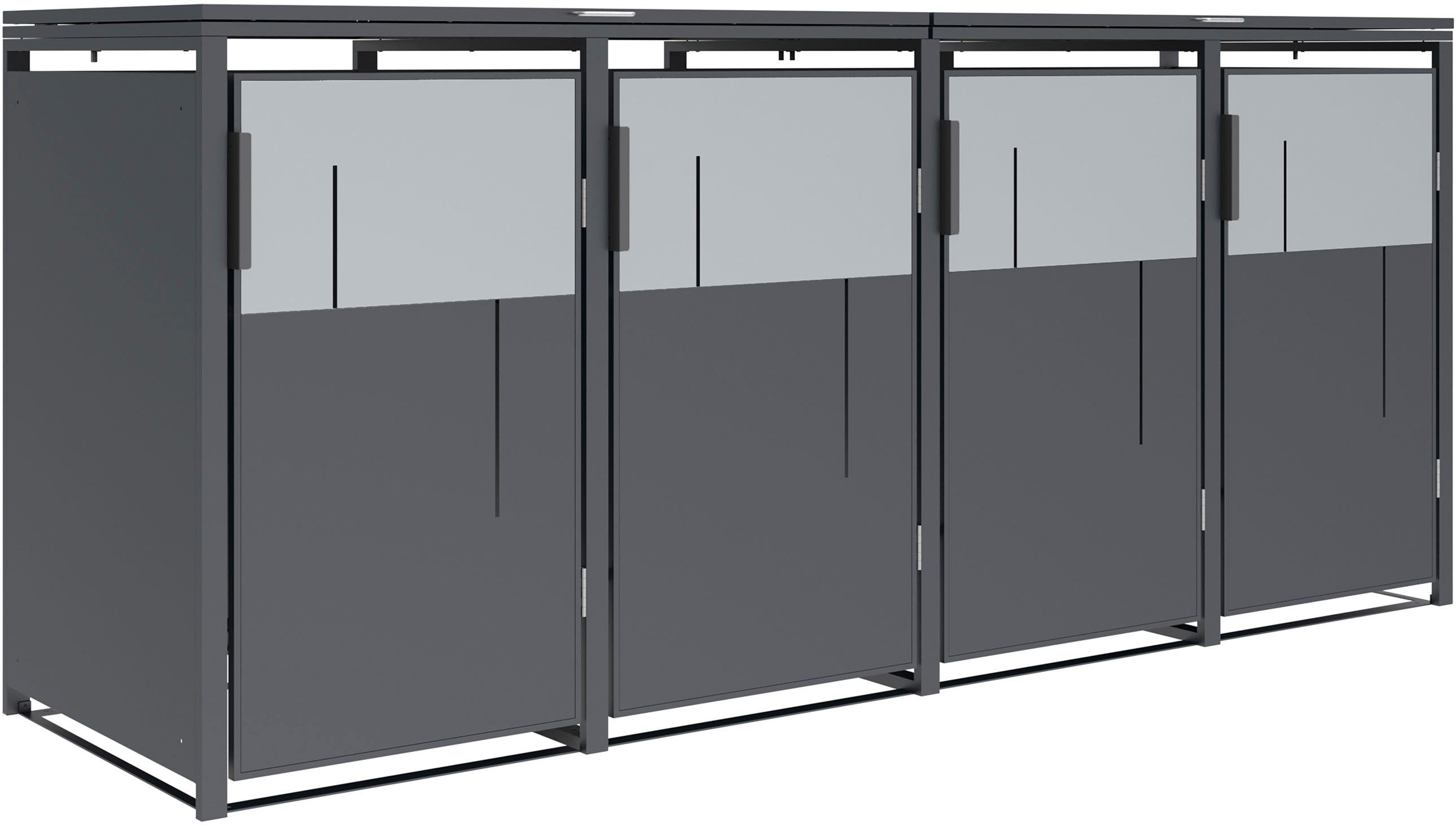 WESTMANN Mülltonnenbox Tonus 4, BxTxH: 265x80x116 cm, für 4x240 L Mülltonnen
