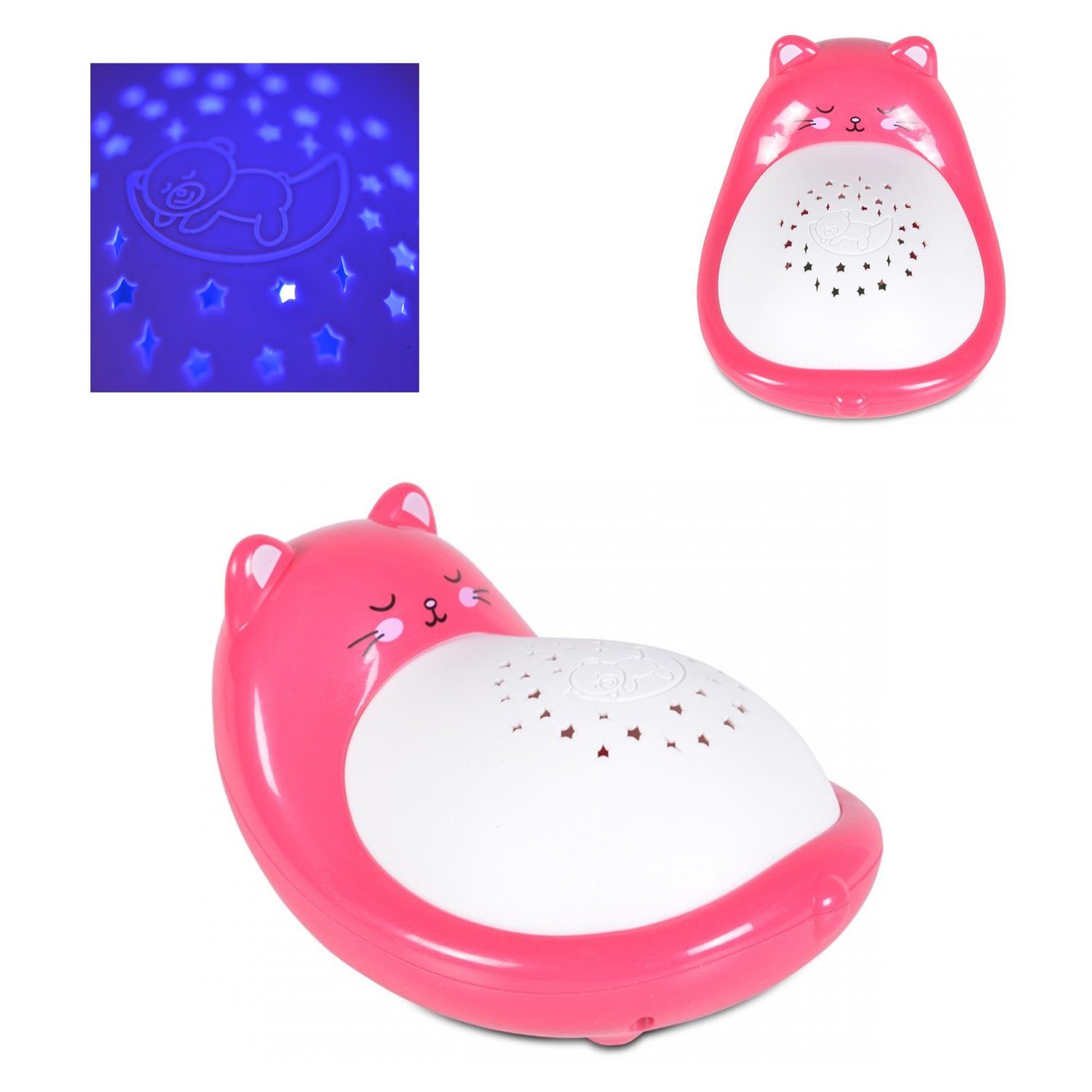 Nachtlicht pink Tiere Lichtfunktion, Moni Spieluhr Musikspielzeug, Melodien, Nachtlicht Projektor