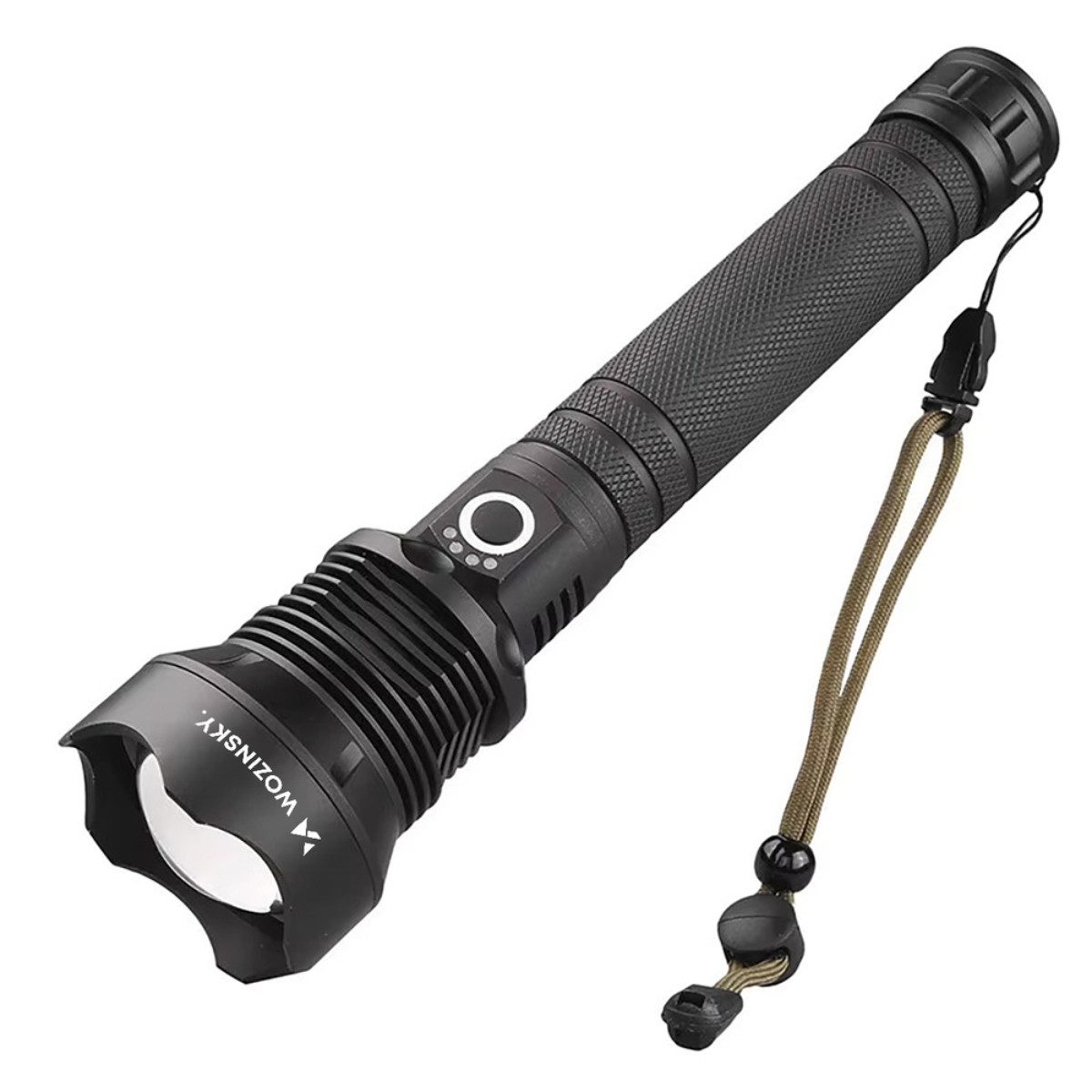 Wozinsky LED Taschenlampe WLT-20W (Taschenlampen-Set mit Akkus und Ladekabel), 2000 lm, variabler Fokus, 3 Lichtmodi und 2 Akkus