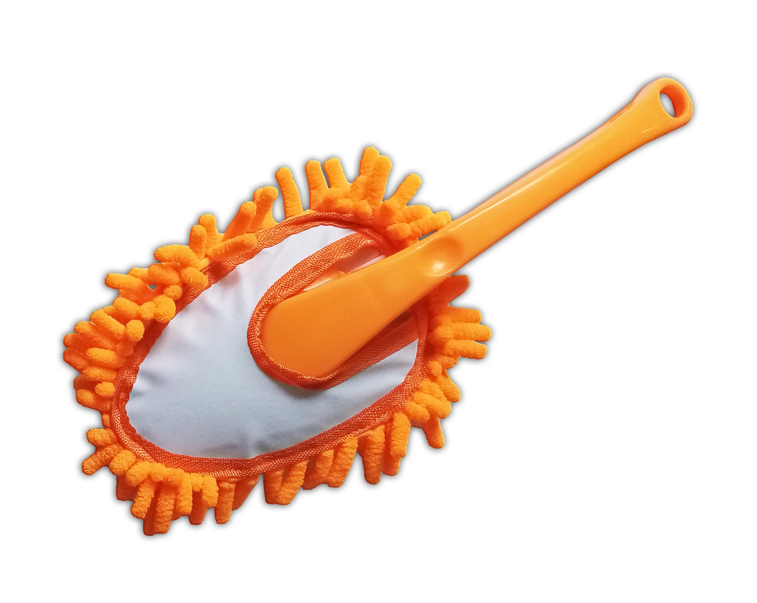 (Orange) mit Wedel 20 30cm Microfaser Chenille STAUBWISCHER Staubwischer Staubwedel Staubmagnet Bezug Reinex