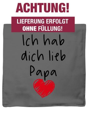 Kissenbezüge Ich hab dich lieb Papa Herz schwarz, Shirtracer (1 Stück), Vatertagsgeschenk Kissen