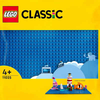 LEGO® Konstruktionsspielsteine »Blaue Bauplatte (11025), LEGO® Classic«, (1 St), Made in Europe