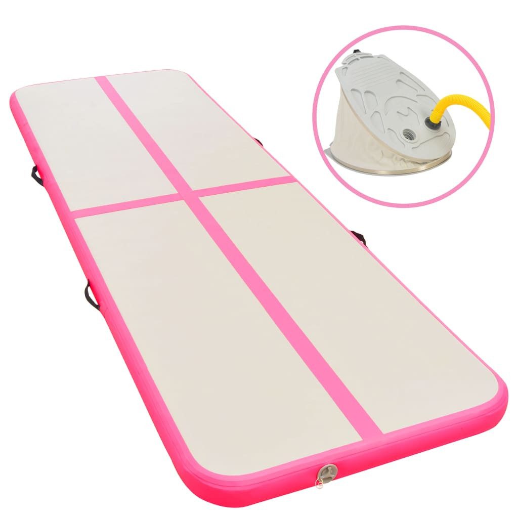 Gymnastikmatte Aufblasbare Gymnastikmatte mit Pumpe 500x100x10 cm PVC Rosa