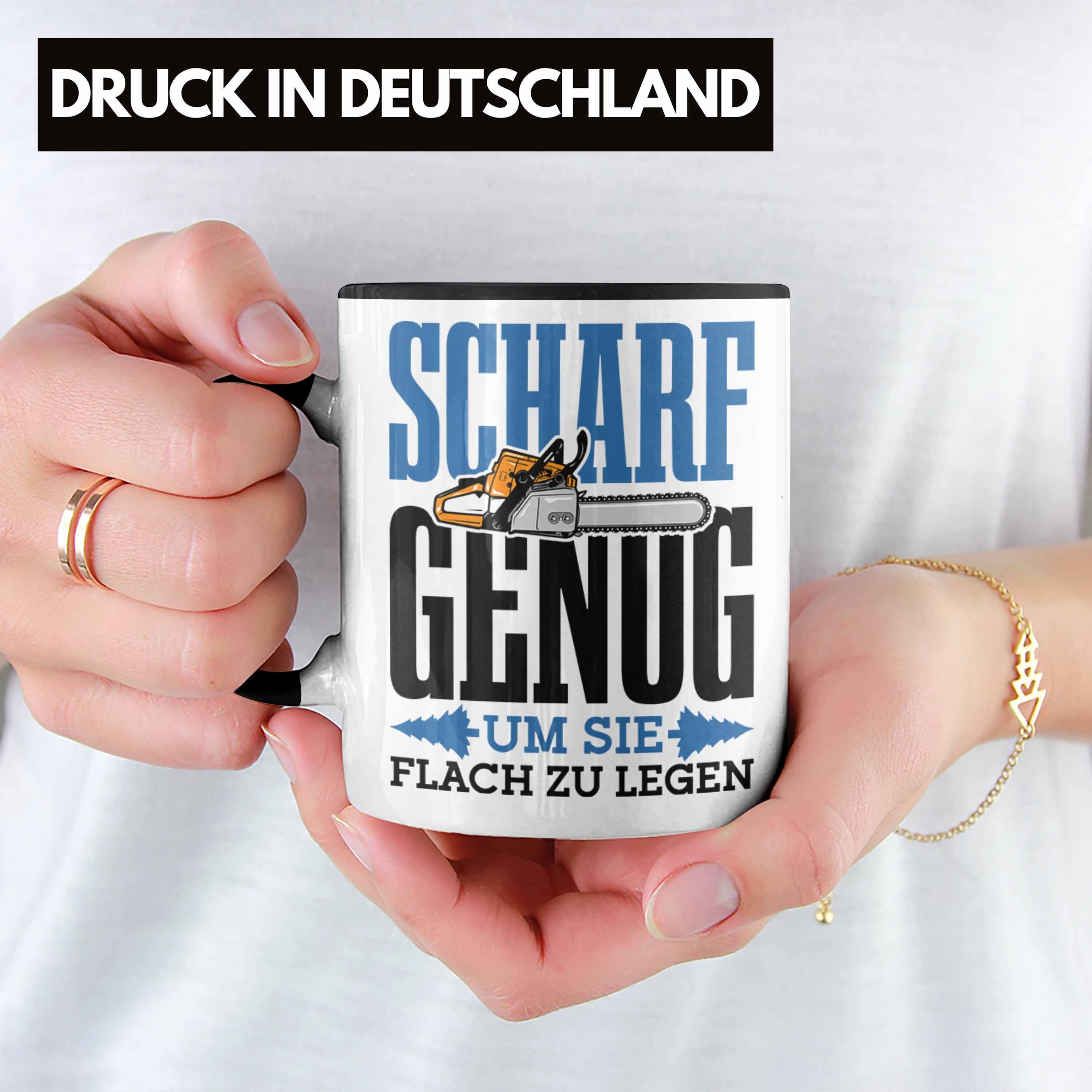 Zu "Scharf Holzspäne Le Genug Waldarbeiter Schwarz Tasse Alle Um Tasse Trendation Flach Sie für