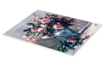 Posterlounge Poster Pierre-Auguste Renoir, Vase mit Rosen, Malerei