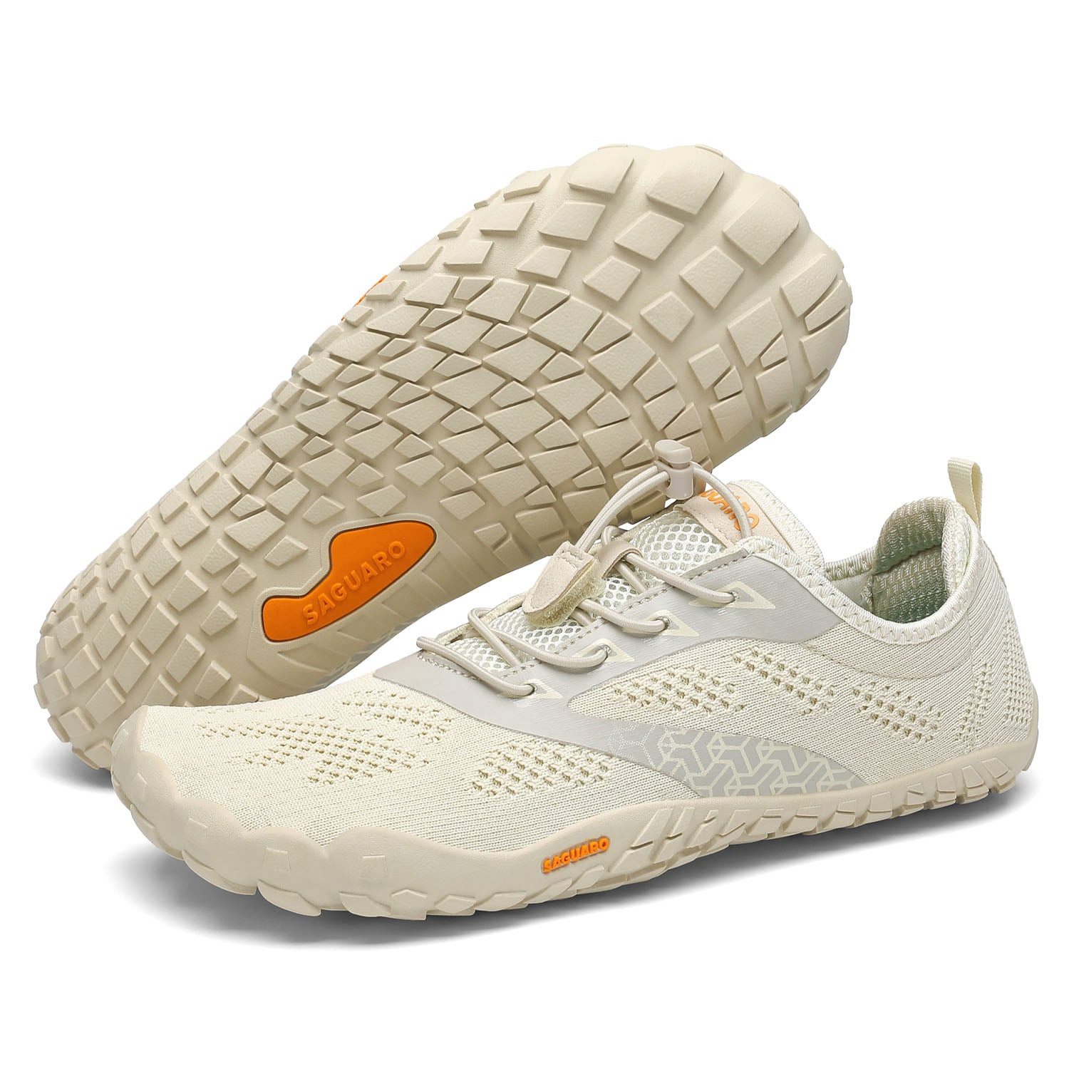 SAGUARO Smart I (flexible Sohle, breite Zehenbox) beige Barfußschuh