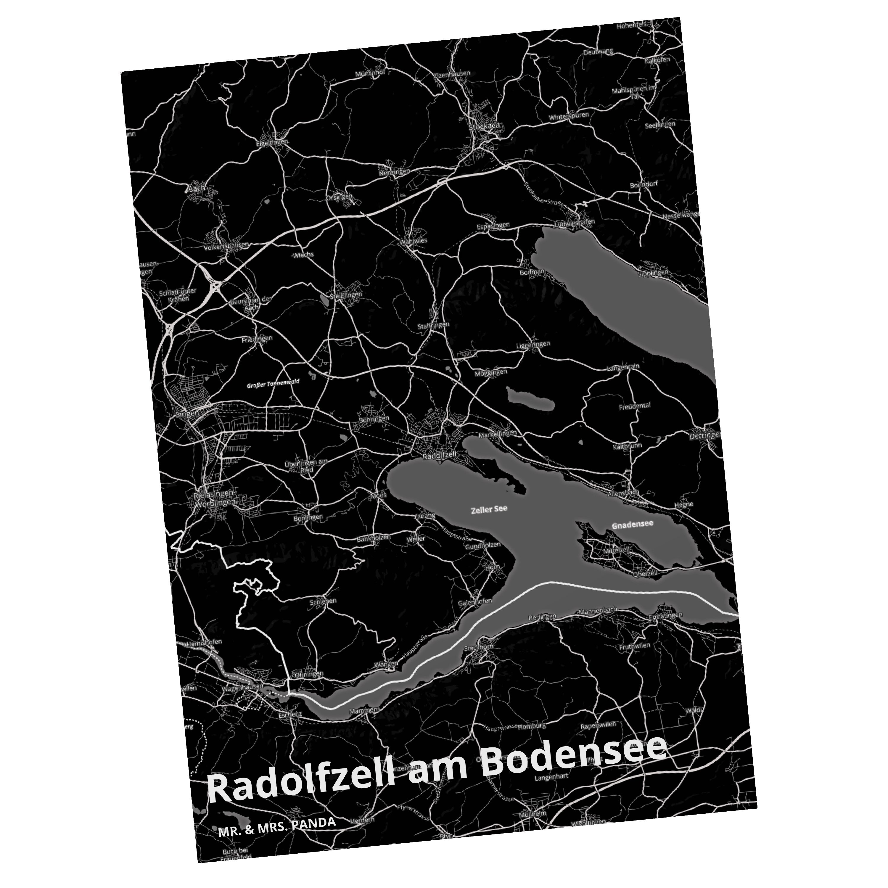 Mr. & Mrs. Panda Postkarte Radolfzell am Bodensee - Geschenk, Geschenkkarte, Stadt Dorf Karte La
