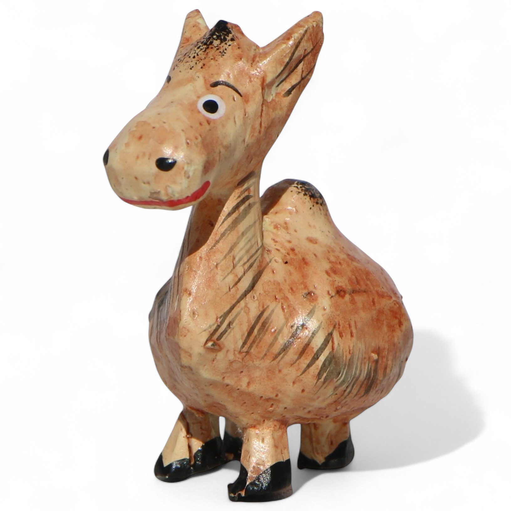 Wogeka Tierfigur kleine bunte bemalte Holz Figur Afrika Tier Statue Dekoration Ktier