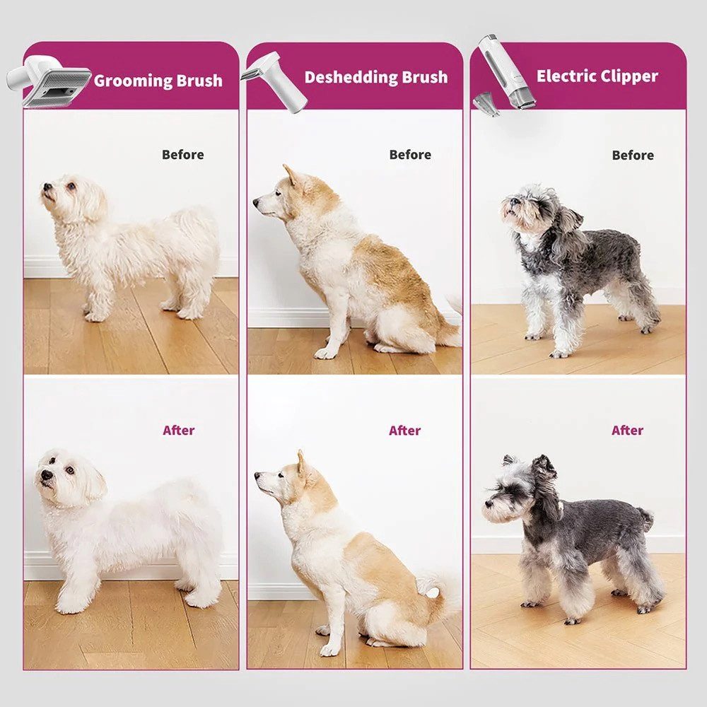 PETKIT Fellbürste PETKIT Grooming Kit AirClipper, (Packung, 6-tlg), Verschiedene Trimmer und Pflegeaufsätze