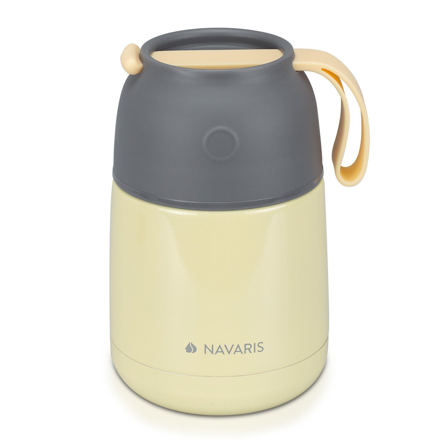 Navaris Thermobehälter 450ml Edelstahl Warmhaltebox für Essen & Babybrei - auslaufsicher, Edelstahl Gelb