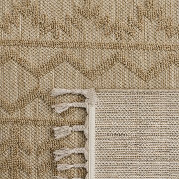 Teppich Wohnzimmer Ethno Muster Fransen Skandi Teppich, Paco Home, Läufer, Höhe: 11 mm